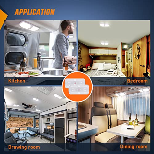 Nilight 5pcs 12V RV Interior Lights LED Ceiling Double Dome Light with ON Off Switch Lighting Natural White 4000-4500K for Car Trailer Camper Boat - color: White Interior Lights-11" 5PCS