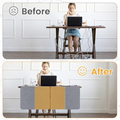 2-Pack Felt Desk Dividers, Clamp-On Panels, 16 x 24 Inch, Light Gray - color: Light Gray, size: 16×24 in (2pcs)