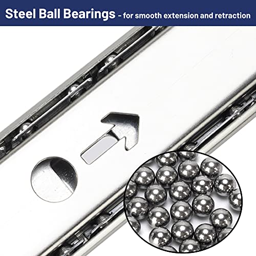 14" Keyboard Slide Heavy Duty Ball Bearing Slides Computer Tray Under Desk Rails Rack Cabinet Furniture Drawer Hardware Accessories with Adjustable Height Bracket & L Extension Support Bracket(Sliver) - style: Sliver