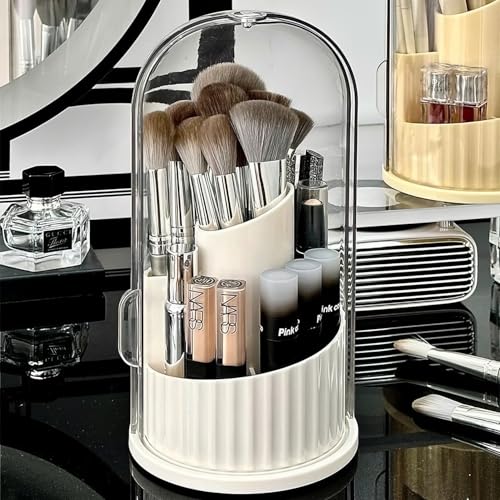 Makeup Brush Holder Organizer with Lid Makeup Brushes Organizer for Vanity Desktop Bathroom Countertop Cosmetic Display Cases