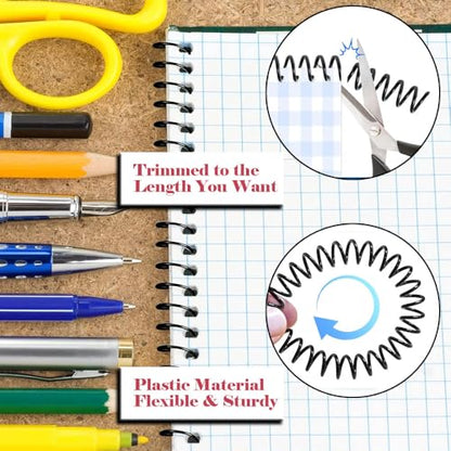 100 Pack Spiral Binding Coils, 4:1 Pitch, 3/4 Inch 170 Sheet Capacity - color: Black, size: 3/4 Inch (180 Sheet Capacity)
