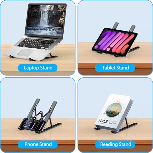 Adjustable Laptop Stand, Portable Laptop Riser for Desk