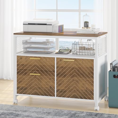Tribesigns Office Desk with Drawers Sets, 63 inches L Shaped Computer Desk with Mobile File Cabinet,Big Executive Desk for Home Office Furniture Sets (Light Walnut, 63-inch) - color: Light Walnut