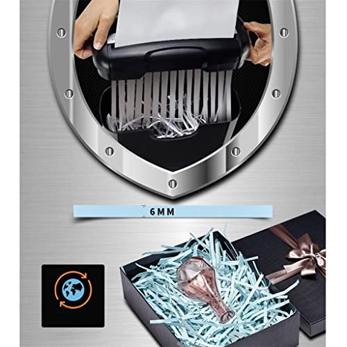 6 Cross-Cut Shredder Micro-Cut Paper Photo Portable Electric Silent A4 Office Home with 10L Capacity