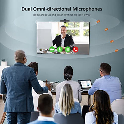 Zoom Certified, NexiGo N970P 4K Webcam, Onboard Flash Memory, Al-Powered Auto-Framing, Adjutable Field of View, Sony Sensor, Dual AI Noise-Cancelling Mics, Works with Teams/Zoom/Webex/Google - style: Webcam 4K with Remote