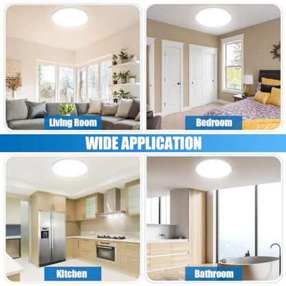 Allsmartlife LED Flush Mount Ceiling Light Fixture 1 Pack, 15.8 inch 32W 4320lm Flat Ceiling Light, 3000K/4000K/6500K, Round Ceiling Light Fixture for Bedroom, Living Room, Kitchen - color: White, size: 15.8inch 1-Pack