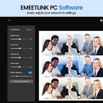 EMEET C960 1080P Webcam with Microphone, 2 Mics, 90° FOV, Computer Camera - style: 1080P Grey