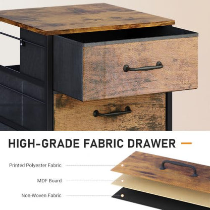 DEVAISE 3-Drawer Mobile File Cabinet, Rolling Printer Stand, Rustic Brown - color: Rustic Brown Wood Grain Print, size: 15.8''D×15.4''W×26.8''H