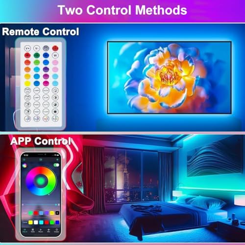 PSTAR LED Lights for TV,6.56ft Music Sync RGB Backlight with Remote & App Control, USB Powered for 32-40 Inch TVs, Gaming Monitors, PC, Bedroom - size: 6.56FT