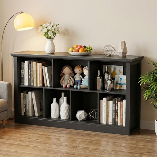 Unikito Cube Storage Organizer Shelf, Open Cube Bookshelf with Base - color: Black, size: 7 Cube (47.2"W x 26"H)