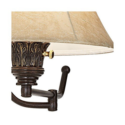 Rosslyn Bronze Plug-In Swing Arm Wall Lamps Set of 2 Rustic Light Fixture