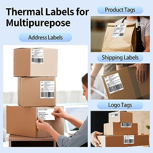 Phomemo Bluetooth Shipping Label Printer, 241BT 4X6 Wireless Thermal Label Printer for Small Business 4X6 Thermal Labels 100 Sheet of 1 Stack