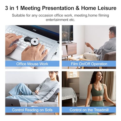 SANWA 3 in 1 Bluetooth Finger Ring Mouse, Wireless Presentation Clicker, Video Scroller & Page Turn for Kindle APP, Mini Wearable Mouse, Rechargeable Handheld Remote Mice for PC, Laptop, Mac, Tablet - style: Finger Ring Mouse