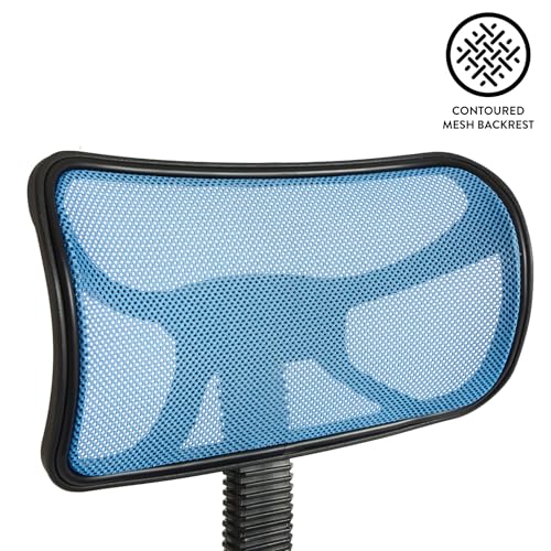 Urban Lifestyle Swivel Desk Chair, Stylish and Compact Office Chair with Mesh Back, Swivel Function, Adjustable Height, and Cushioned Seat, Cyan Blue - color: Cyan Blue