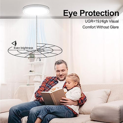5 inch ETL Certified Flush Mount Ceiling Light Dimmable, 5000K White LED Ceiling Light Ultra Slim 0.63" Thick Round Ceiling Light Fixture for Bedroom, Bathroom,Kitchen,Hallway,Closet, 3 Pack - size: 5 inch-3 Pack