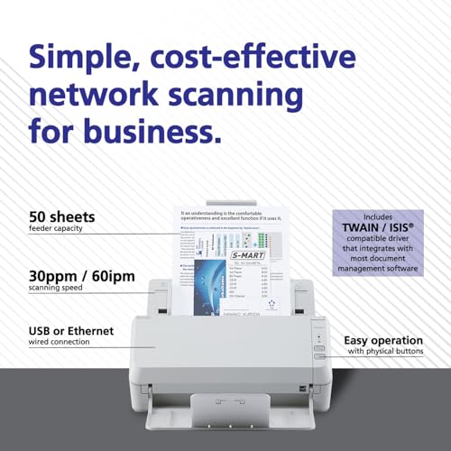 RICOH SP‑1130N High‑Speed Duplex Document Scanner, Ethernet/USB - size: SP‑1130N