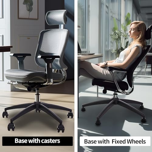 Office Gaming Chair Metal Base Replacement Part with 5 Wheels 5 Bell Glides - color: Black