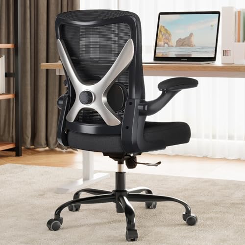 Office Chair: 330LBS Mesh Ergonomic Desk Chair Comfy with 3D Lumbar& Swivel - color: Black, size: Pack of 1