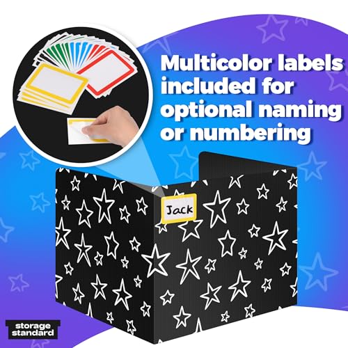 22-Pack Desk Dividers for Students - Star, Durable & Waterproof Plastic Study Carrel Divider, Classroom Folders Teacher Supplies, Easy-to-Clean Plastic Privacy Shield Folder Boards for Student Desks