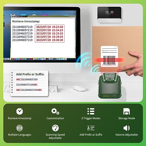 NETUM Bluetooth 1D Barcode Scanner, 3-in-1 Portable CCD Bar Code Reader | Automatic Wireless Gun Scan Back Clip Work with Tablet iOS Android Windows MacOS for Warehouse Inventory POS (1D - E740) - size: 1D - E740