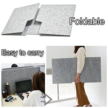 Desk Dividers Desk Panel Desktop Privacy Panel, 24" 32" 40" Freestanding Stand Up 3 Panels Privacy Acoustic Panel, Sound Absorbing Acoustic Desk Divider For Remote Office ( Size : 60cm(23.6in) ) - size: 60cm(23.6in)