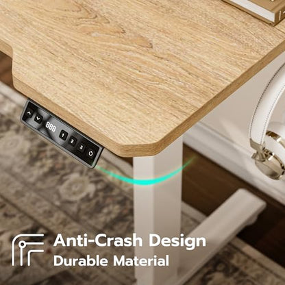 Acrolix L Shaped Electric Standing Desk, 71x43.5 Inch, Oak - color: Oak, size: 71