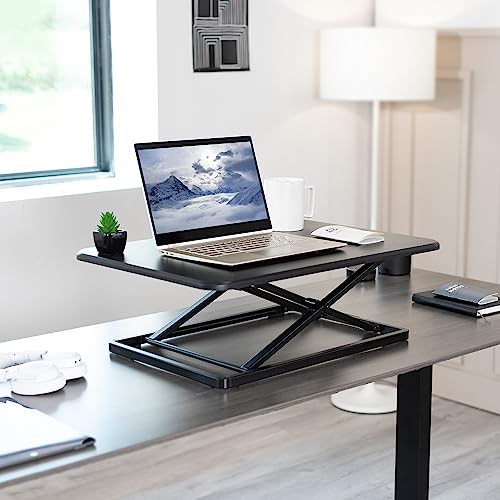 VIVO 26 in Single Top Standing Desk Converter, Ultra-Slim Desk Riser - color: Black, size: 26"