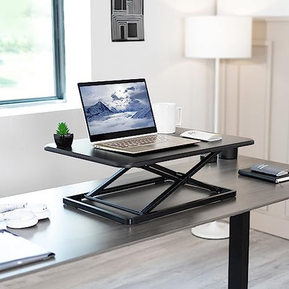 VIVO 26 in Single Top Standing Desk Converter, Ultra-Slim Desk Riser - color: Black, size: 26"