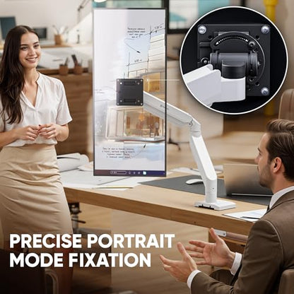 ONKRON Desk Monitor Mount 13-55", 55.1 lbs, max VESA 100x100, Black-White