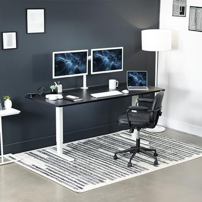 VIVO Black 71 x 30 in Standing Desk, DESK-KIT-2W7B - color: Black Top / White Frame, size: 71 x 30