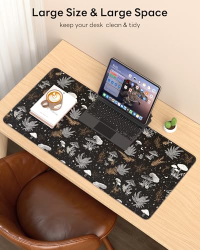 Mouse Pad 31.5x15.7in Large Desk Mat Non-Slip for Office - color: Black Art, size: 31.5" x 15.7"