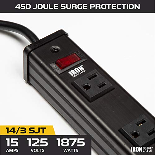 Iron Forge Cable 9 Outlet Surge Protector Power Strip, 9 Ft - Black - style: 9 Outlet