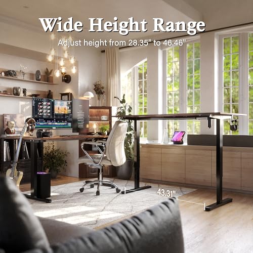 Monomi Electric Standing Desk 63"x28" Height Adjustable Sit Stand Desk | Ergonomic Home Office Computer Gaming Desk with Memory Preset Controller and Anti-Collision,Rustic Brown - color: Rustic Brown, size: 63x28
