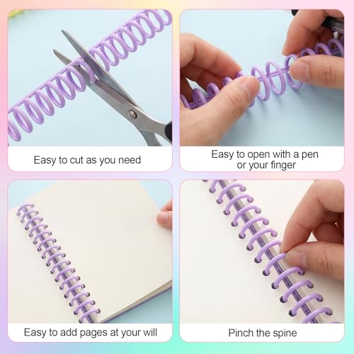 20 PCS Comb Binding Spines 1/2" Diameter 30 Ring Plastic Binder Combs and Spiral Binding Coils, Spiral Coils for Student Teacher Business Document File Notebook File Making (Colorful)