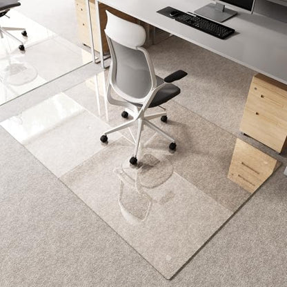 Tempered Glass Chair Mat for Carpet 72"x48", Floor Protector | Ultra Clear Office Chair Mat for Hardwood Floors & Carpets, Heavy Duty 0.2" Scratch-Resistant Surface with Non-Slip Pads - size: 72"x48"