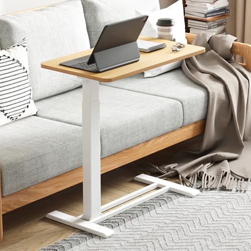 FLEXISPOT 28" Mobile Standing Desk Pneumatic Lift Computer Workstations | Computer workstation desk with hidden wheels,Laptop Rolling Cart for home office and small spaces.27.6"W x 15.7"D,Maple - color: Maple, size: 28x16