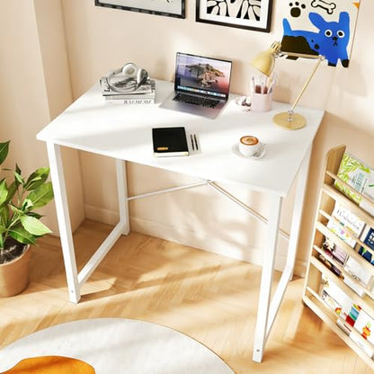 Sweetcrispy 32-Inch Small Computer Desk for Bedroom, White, 2 Pack - color: White, size: 32"-2 Pack