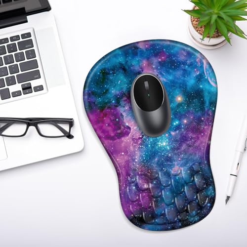 YIWEI Ergonomic Mouse Pad with Wrist Rest for Carpal Tunnel Pain Relief - color: Starry Sky