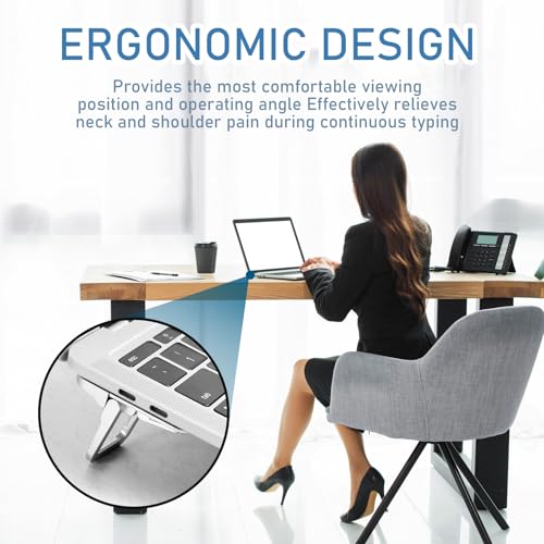 2 Pcs Portable Keyboard Riser With Dual Tilt Angle Adjustment, Foldable Laptop Stand, Mini Computer Stand for Desk, Self-Adhesive Feet for Most Keyboards (Silver) - color: Silver