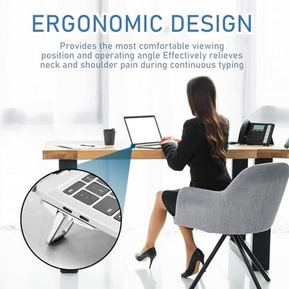 2 Pcs Portable Keyboard Riser With Dual Tilt Angle Adjustment, Foldable Laptop Stand, Mini Computer Stand for Desk, Self-Adhesive Feet for Most Keyboards (Silver) - color: Silver