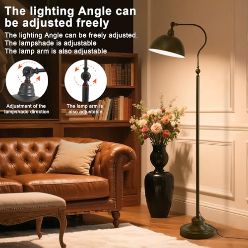 Bright Reading Floor Lamp with Remote and Bluetooth Dimming - color: Black Remote Dimming