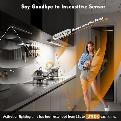 12" Under Cabinet Lights Wireless Rechargeable, Motion Sensor, 1Pack, White - color: White, size: 1Pack