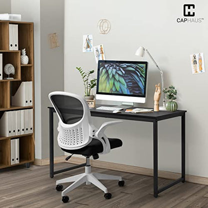 CAPHAUS 55 Inch Computer Desk, Home Office Desk, Modern Work Desk, Writing Desk for Small Space, Simple Desk for Home Use & Office, PC Table, Gaming Desk, Space-Saving Workstation, Black - size: 55 inch