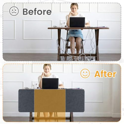 Felt Desk Divider, Clamp-On Privacy Panel, 24 x 48 Inch, Dark Gray - color: Dark Gray, size: 24×48 in