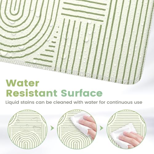 iCasso Green Desk Matt for Desktop, Cute Desk Pad Mat, Green - color: Line-Green
