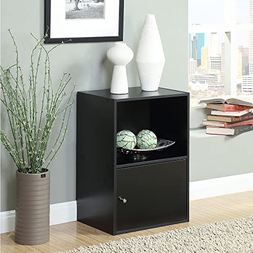 Convenience Concepts 151186 1-Door X-Tra Storage Cabinet, Black - color: Black