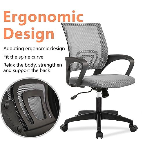 PayLessHere | Office Chair | Grey | Pack of 2 | with Lumbar Support - color: Grey, style: pack of 2