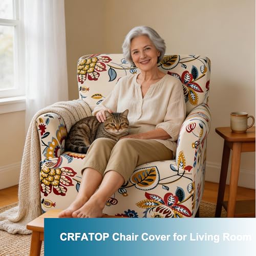 CRFATOP Accent Chair Cover, Stretch Armchair Slipcover for Living Room - color: Color A07