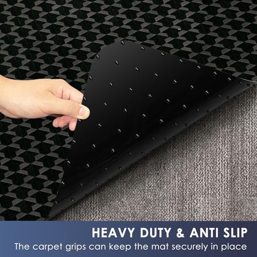 Vicwe Office Chair Mat for Carpet, 48"x36" Heavy Duty Chair Mat with Studs | Anti-Slip Waterproof Carpet Protector, Desk Chair Mat for Rolling Chair, Easy Glide Floor Mat for Gaming, Home, Black - color: Black, size: 48" x 36" (for low-pile carpet)