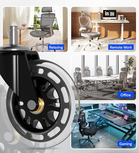 FLEXISPOT Heavy-Duty Office Chair Casters, 3", Set of 5
